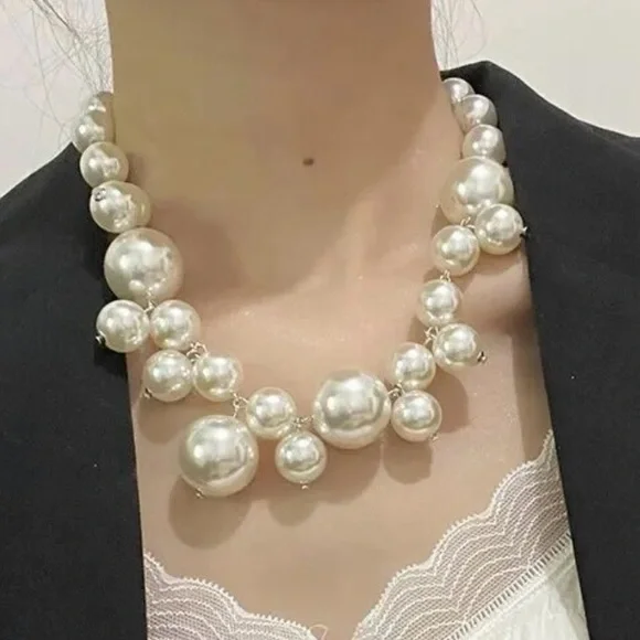 ✨RESTOCK✨MULTI PEARL AND SILVER CHOKER NECKLACE -NEW - Picture 2 of 7